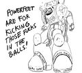 POWERFEET ARE FOR KICKING THOSE FUCKS IN THE BALLS.