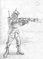 Sketch of an Exiran infantryman