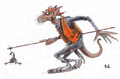 The Kobold artwork from 2e's Monstrous Manual; you can actually see similarities to 3e if you squint.