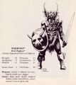 Warduke, a chaotic evil human fighter from the Greyhawk setting. Art by Timothy Truman.