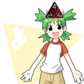 Yotsuba wearing 1d4 as a hat. This wiki's unofficial mascot.