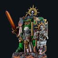 A Primaris Salamander Bladeguard Captain with a relic Storm Shield