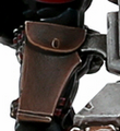 An Exitus Pistol holstered.