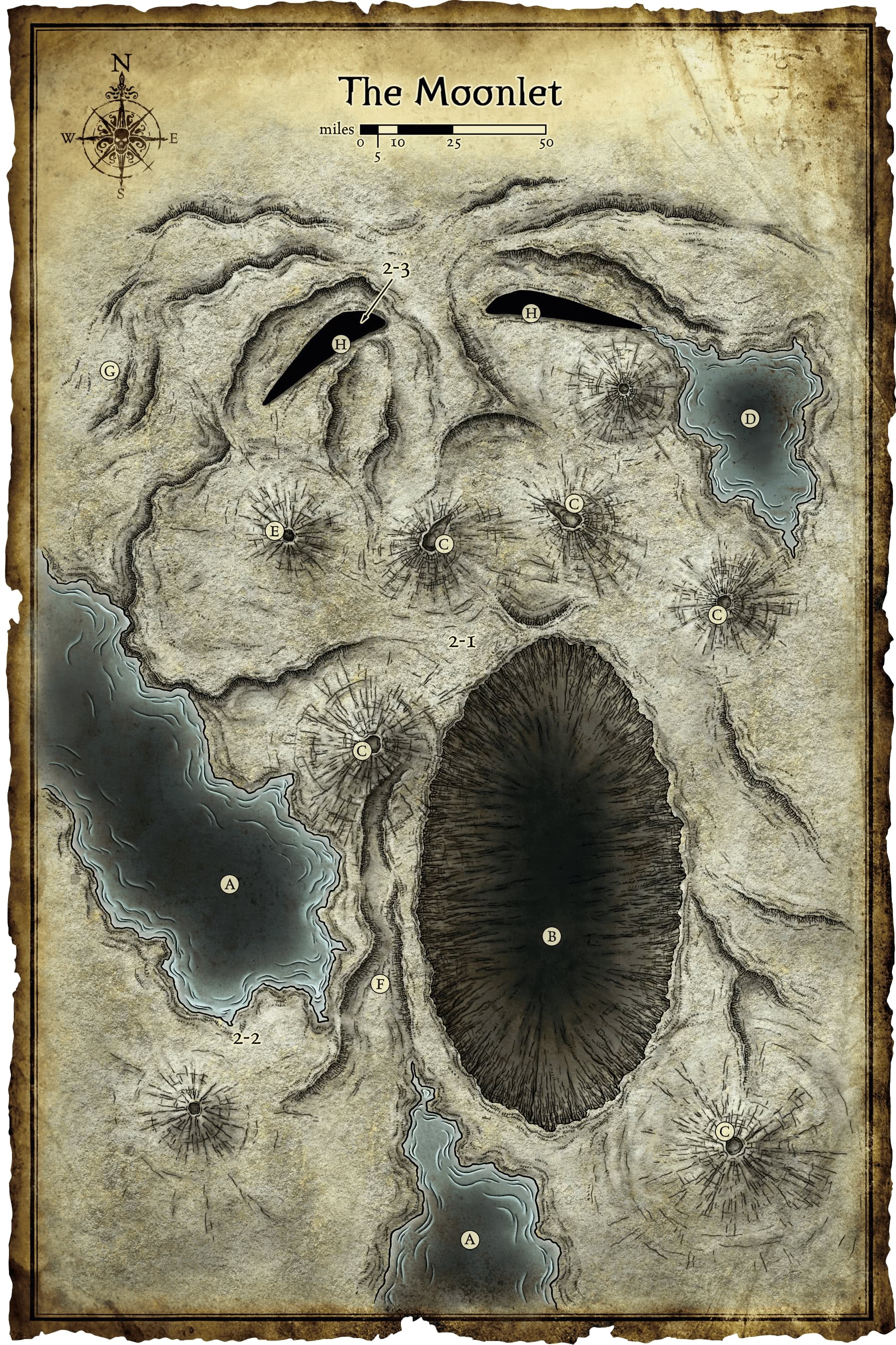 "Take a left at Mouth Crater, and continue up to Nasal Peak..."