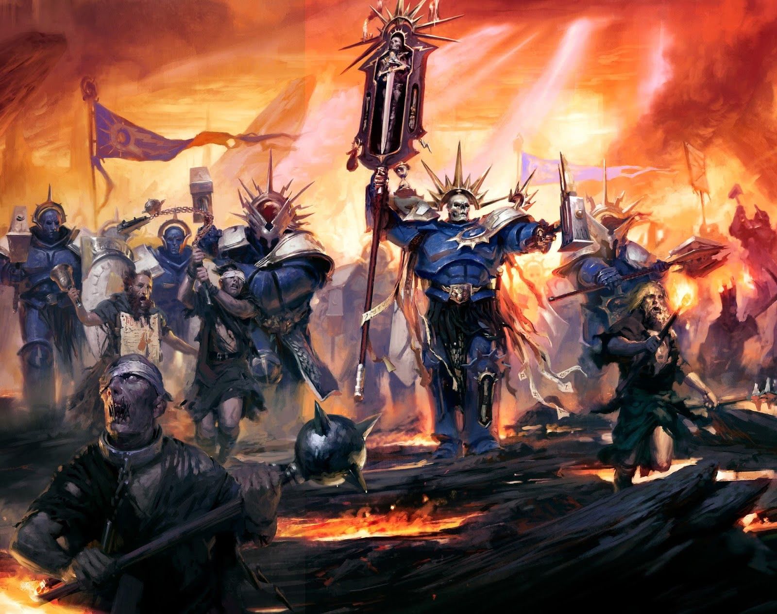 AND NOW WE FIGHT IN SIGMAR NAME WITH OUR GLORIOUS, SMELLY, SANE COMPA... wait, are you fuckers walking barefoot in a lava terrain?!