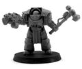 Cataphractii Terminator wielding a Combi-Flamer with Chainblade attachment