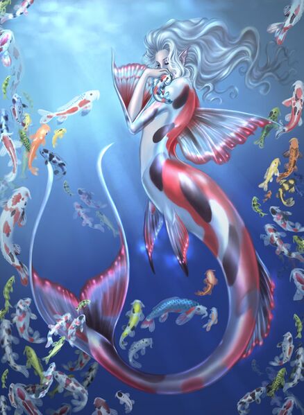 File:Final koi mermaid and little fish by driany-d6wk7zd.jpg