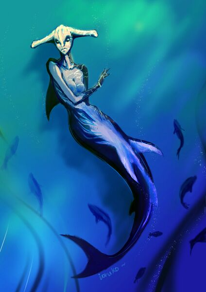 File:Hammerhead shark mermaid by ioruko-d76kc1t.jpg