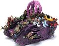 Another modded out Chaos Land Raider, belonging to the Emperor's Children. It functions as an assault transport and mobile crack party.