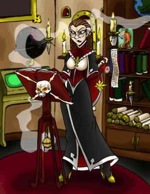 Sister reading heretical text by Naga.gif
