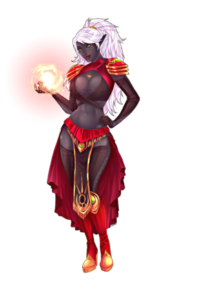 Skimpily Clad Drow Sorceress.png