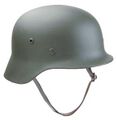 The Stahlhelm, technically a WWI helmet but made famous by Nazi Germany